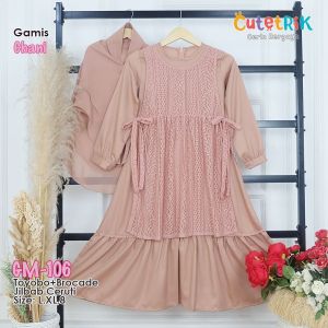 Gamis Anak Chani Cutetrik GM-102 GM-103 GM-104 GM-105 GM-106 GM-109 Bolero Brokat Toyobo untuk Usia 5-13 tahun
