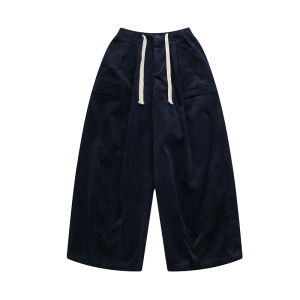 Propcell Retro Japanese Style Corduroy Cityboy Loose Straight Leg Workwear Trousers Casual Wide Leg Long Pants for Youth