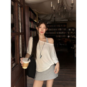 Sun Protection Loose Spicy-girl Style Off-shoulder Blouse