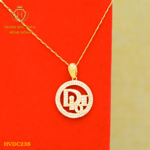 Dây Chuyền Nữ Vòng Cổ Mặt Đính Đá Titan Xi Mạ Vàng Non 18k 24k Cao Cấp (Không Bị Xỉn Đen) - Trang Sức Hava Hong Kong