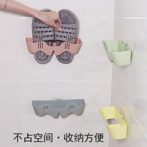10pcs Punch-free wall-mounted small shoe rack/shoe drainer浴室拖鞋架 卫生间挂架/免打孔挂壁式小鞋架/省空间 家用沥水鞋架