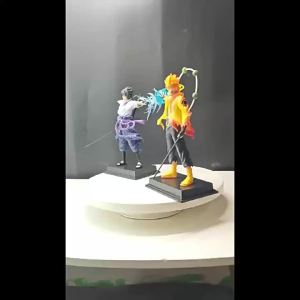Bandai | HOT NEW Naruto AK Uzumaki AK Sasuke Anime Figure GK Double Head Carving Collectible Decor Desktop Ornament Statue Model Toy