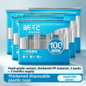 CHAHUA | Thickened Food-Grade Heat-Resistant Transparent Plastic Water Cup