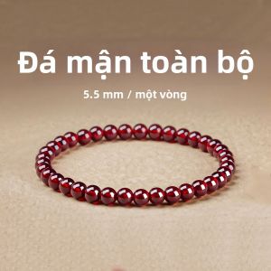 HONGLIANGYUAN | Vòng Tay Pha Lê Đá Thạch Anh Đỏ và Ngọc Bích Tự Nhiên May Mắn