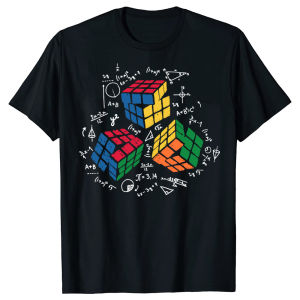Colorful Rubiks Cube Print T-Shirt for Men Anti-Wrinkle Polyester Blend Crewneck Short Sleeve Summer Casual Style