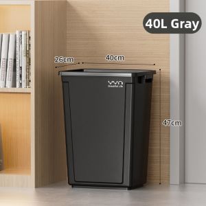 Open Top Large Capacity Kitchen Trash Bin 40L