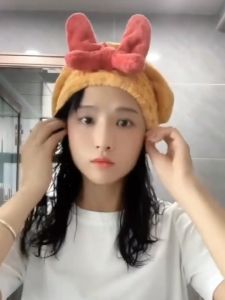 A-G Butterfly shaped quick drying hair cap coral velvet bath cap solid color thick drying hair towel shower headband thickened soft cap water absorbing and durable drying hair towel womens bath towel bag wiping hair cap