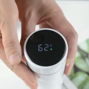 Termos Air Panas LED Display Suhu Temperatur Warna Doff Karet 500ml