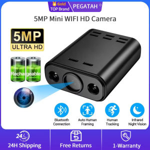 5MP HD Mini WiFi Camera Built-in Battery Human Tracking IR Night Vision IP Remote Monitoring Portable Body Cam