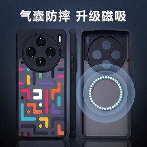 VIVOX200 Phone Case New X200PromiMini Protective Cover with Magnetic Absorption Full Protection Creative X200 Series High-End Feel X100Ultra Men Outer Airbag Anti-Fall Rear Soft Lens Cover