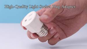 3 Prong Light Socket to Plug Adapter - E26 E27 Light Socket to Plug Adapter - Polarized Light Bulb Plug Adapter 2/3 Prong Outlet Socket Splitter Convert for Garage Porch Camera (2 White)