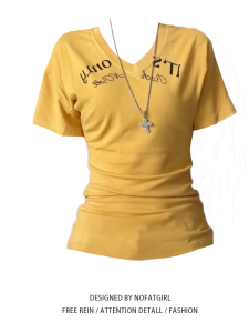 plus Size Womens American Hot Girl V-Neck Letter Print Short Sleeve T-Shirt Summer Waist-Cinching Slimming Short Length Top