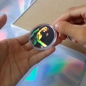 Gantungan Kunci Custom Hologram Aesthetik Keren Foto Sendiri Keychain Kustom 2 Sisi Akrilik