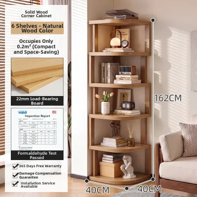 Corner Real Wood Cabinet Triangular Storage Rack