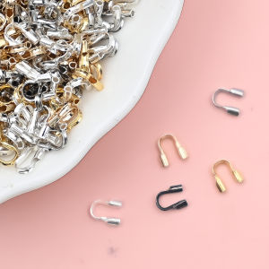 14/18K Gold Plated Brass U Shape Wire Protectors Guards Loops Clasps Connectors for DIY Jewelry Making Bracelet Necklace Craft