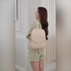 Balo Yuumy (Thời trang nữ đựng phối nắp gập - Balo da Seasand YBA108)