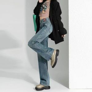 Quần Jeans Rộng Rãi Phong Cách Y2K Cho Nữ Quần Vintage Dáng Rộng Chân Rộng Co Giãn Thoải Mái Quần Cạp Cao Thời Trang Kiểu Dáng Oversize