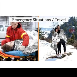 Outdoor Emergency Rescue Insulation Double Sided Sunscreen Survival Thermal Blanket 130/160 x 210cm