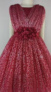 Big Joy Girls Formal Gown Elegant Party Dress with Metallic Design with Applique Flower For ages 2 to 9 years Old 564309