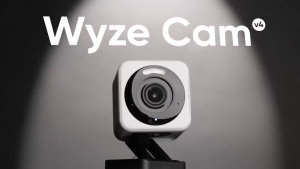 WYZE Cam v4 2K HD Wi-Fi Smart Home Security Camera Indoor/Outdoor Pet/Baby Monitor Motion Activated Spotlight/Siren Enhanced Color Night Vision 2-Way Audio Local/Cloud Storage Wired