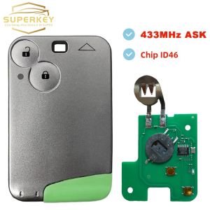 SUPERKEY PCF7947 ID46 433 MHz ASK Thẻ Từ Xa Thông Minh Chìa Khóa Cho Renault Laguna Espace Velsatis 2001-2006 Hàn Siêu Âm 2 Nút