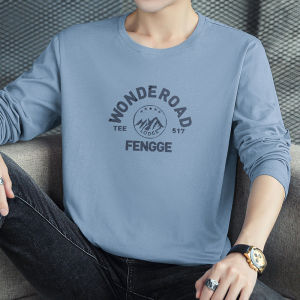 Áo Thun Nam Tay Dài Cổ Tròn in Chữ Màu Trắng Cotton Nguyên Chất Thời Trang Thường Ngày Mùa Xuân Áo Lót Cotton Thoáng Khí Thoải Mái