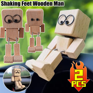 2ชิ้นสนุกไม้ผู้ชายที่แกว่งขาแผงหน้าปัดรถยนต์เครื่องประดับสำหรับรูปแกะสลักไม้แบบเขย่าอุปกรณ์ตกแต่งภายในรถยนต์