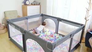 IMUTO Playpen For Baby big Baby Play pen With Stainless Steel Frame With Protector Indoor Play Fence