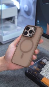 Cilupbah Frosted Magsafe Stand Case + Pelindung Camera for 11 12 13 14 15 16 17 Air Pro Plus Pro Max