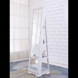 Full Body Mirror Stand Mirror With Rack Mirror Stand Full Body Standing Mirror Full Length Mirror With Storage Jewelry Storage Cabinet Floor Mirror Compartment Storage Space Saving 落地镜 镜子全身