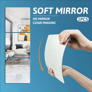 4PCS Acrylic Soft Wall Mirrors Self-adhesive Full Body Mirror Bedroom Dorm Dressing Mirror