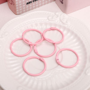 Colorful Metal Key Rings Painted DIY Jewelry Accessories Open Bell Hanging Circles Alloy Decorative Parts for Crafts