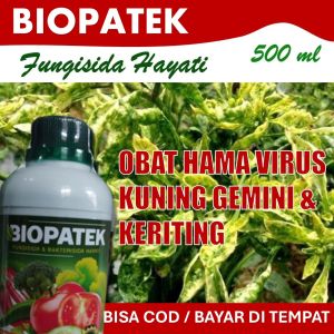 BIOPATEK Fungisida Hayati Obat Virus Kuning Gemini & Keriting Daun Cabe Tomat Terong dll Pupuk Semprot Hama Virus Kuning Semua Tanaman Obat Hawa Virus Kuning Gemini Cabe Tomat Terong dll
