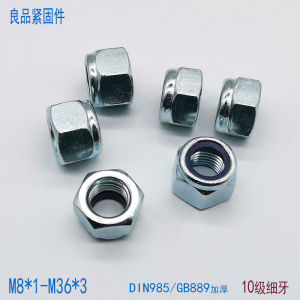 10.9 Grade Nylon Locking Screws Fine Tooth Self Locking Nuts M12 M14 M16 M18 M20 M22 M24*1.25x1.5x2 Anti Loose Bolts Hardware Tools