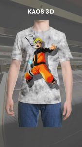 Kaos 3D 3 Dimensi Jumping Naruto Premium Bangkok Thailand