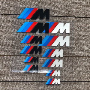 High-Temperature Resistant Reflective Brake Caliper Stickers for BMW M Logo Three-color Modification Stickers for X1/X3/X5 Series