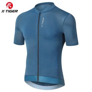 X-Tiger | X-TIGER Short Sleeve Cycling Jersey Breathable Quick Dry Road MTB Bike Top 3 Pockets Anti-slip Silicone Hem Summer Cycling Shirt