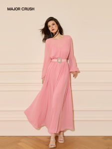 Elegant French Style Slim Fitting Two-Piece Dress Pink