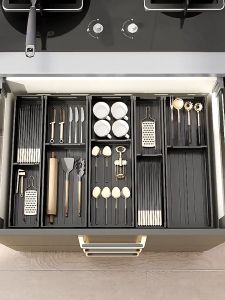Cutlery Utensil Bowl Plate Storage Drawer Divider Cutlery Storage Organizer Cutlery Organizer 餐具收纳盒分隔器