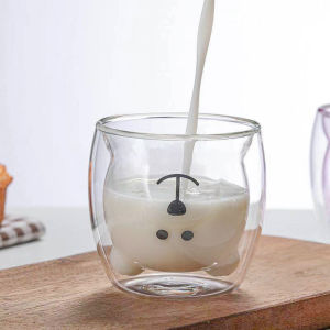 Talao Creative Cute Bear Double-layer Mug Coffee Milk Glass Lady Cute Gift Cup: The Perfect Christmas Gift Coffee Glass