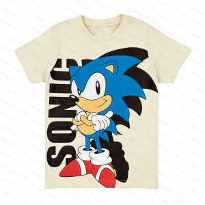 Bandai | Men Women T Shirt Women Tee Boys Girls Top Adults Children Parent Child quick dry kid Tshirts Sonic Hedgehog Cartoon Print Top