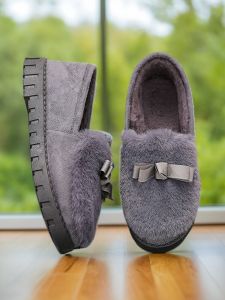 Winter Cotton Slippers Womens Bean Bean Shoes Warm Furry Shoes Outdoor Wear Fleece Home Anti-slip Moon Cotton Shoes