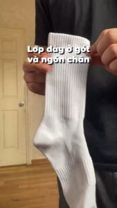 Tất cổ lửng nam nữ GOMTAT chất liệu cotton dày dặn thoáng khí có đệm lót xù êm ái - STA-5009-TRUNG-1DOI
