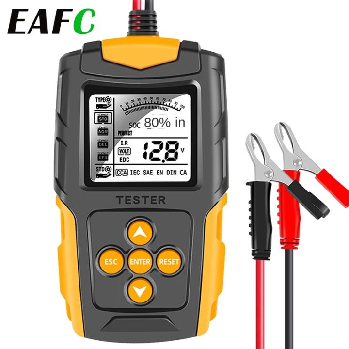 Eafc Car Motorcycle Battery Tester 12v 24v Battery System Analyzer Cca 