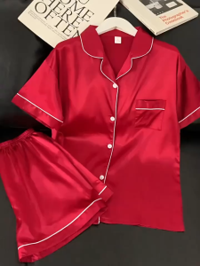 Baju Tidur/baju tidur Piyama Wanita Es Sutra Lengan Pendek Celana High-End Baru Sutra Home Service Suit Bisa dipakai Di Luar/Baju Tidur Lengan Panjang Celana Panjang/Baju Tidur Lengan Pendek Celana Pendek/baju dinas malam wanita hot/model terbaru