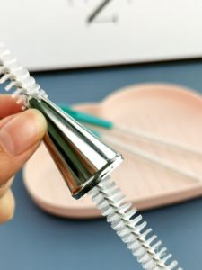 Stainless Steel Straw Brush Bottle Cleaner Doughnut Hole Cleaner Kitchen Brush for Milk Bottle And Flower Nozzle