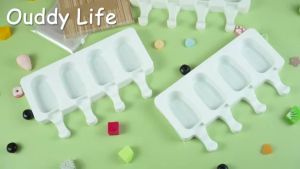 3pcs Popsicle Molds with 50 Sticks 12 Cavities Silicone Popsicle Molds & Ice Cake Pop Mold Maker for DIY Cake and Ice Cream