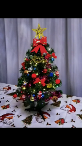 Christmas miniature pine tree mini Christmas tree 50cm with light small bell for desktop living room Christmas decoration