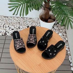 Sandal Wedges Wanita Pesta / Sendal Wedge Cewek Kondangan Kekinian Terlaris
