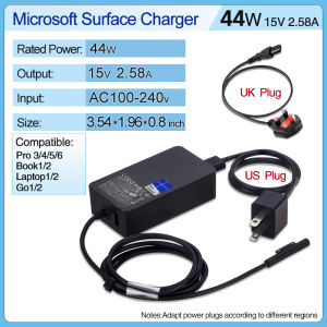 Microsoft Surface Power Charger  for   Surface Pro3  Pro4 Pro5 Pro6  Surface Go 1/2/3  Surface Laptop 1/2  Plug UK US 44W